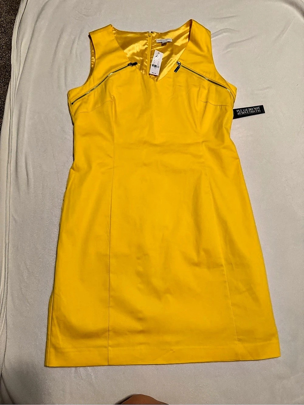 New York & Company Yellow Mini Dress Size 14 NWT